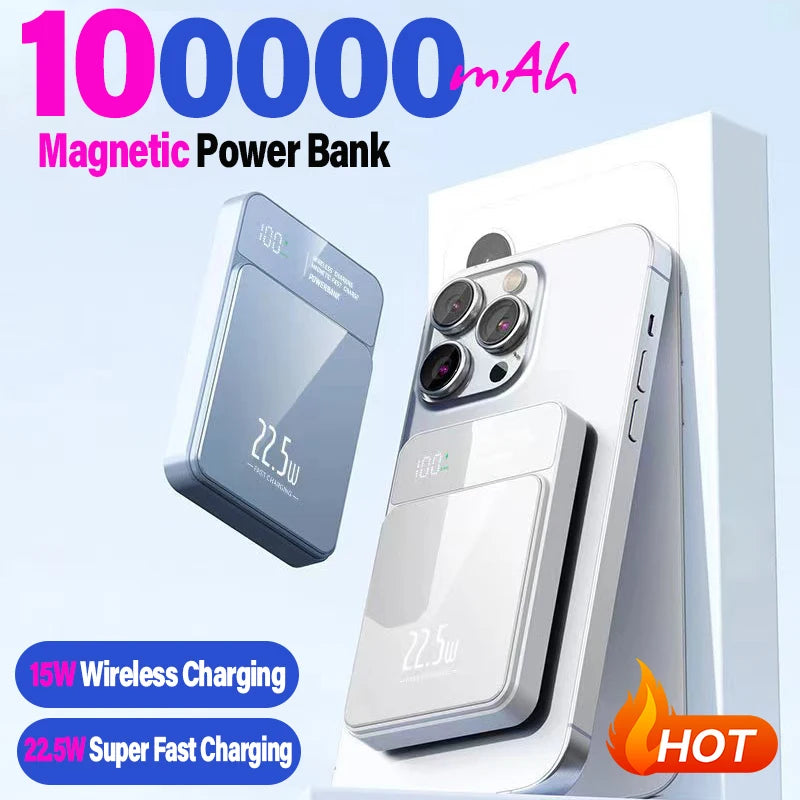 100000mAh Magnetic Qi Wireless Power Bank