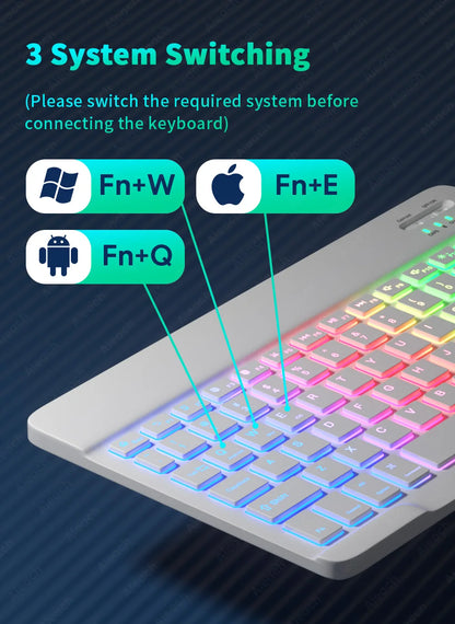 Bluetooth Rainbow Backlit Keyboard and Mouse