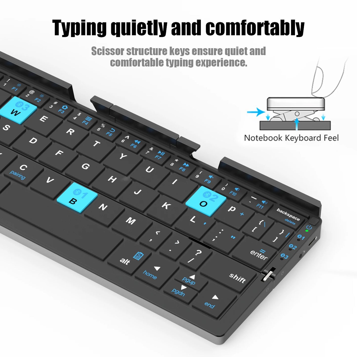 Compact Folding Bluetooth Keyboard