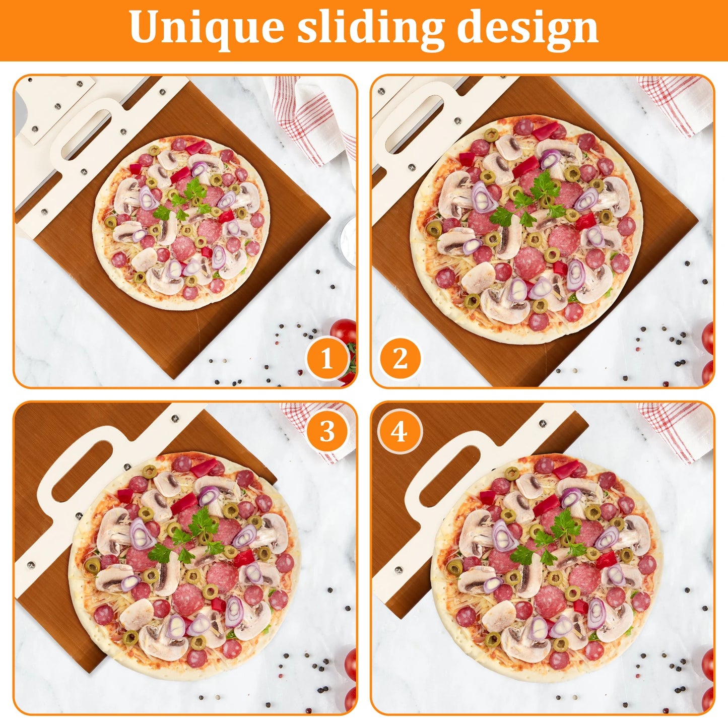 Non-Stick Sliding Pizza Peel with Handle