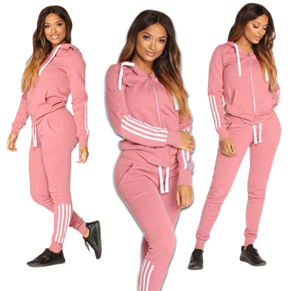 Casual Women's Hooded Zipper Tracksuit