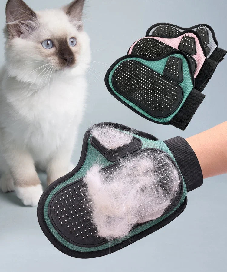 Pet Grooming Glove for Cats & Dogs