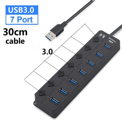 7-Port USB 3.0 Hub with Power Switch