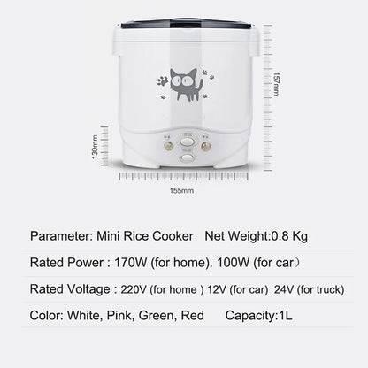 Portable Dual-Use Mini Rice Cooker 12V