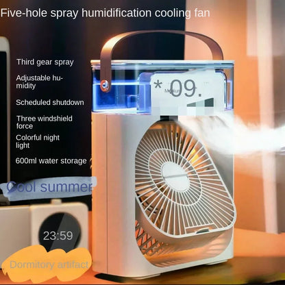 USB Mini Air Cooler with Spray Humidification