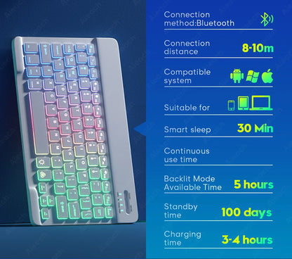 Bluetooth Rainbow Backlit Keyboard and Mouse