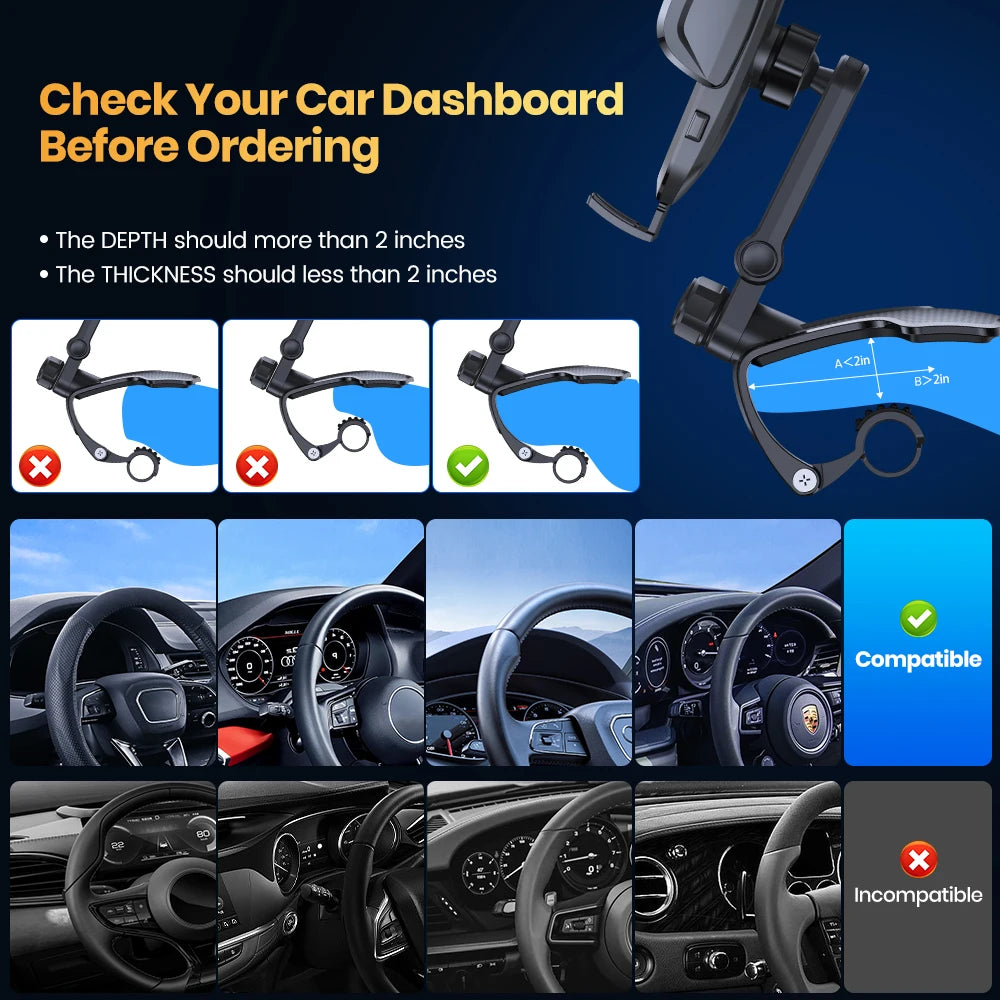 TOPK Dashboard Phone Holder - 360 Rotation