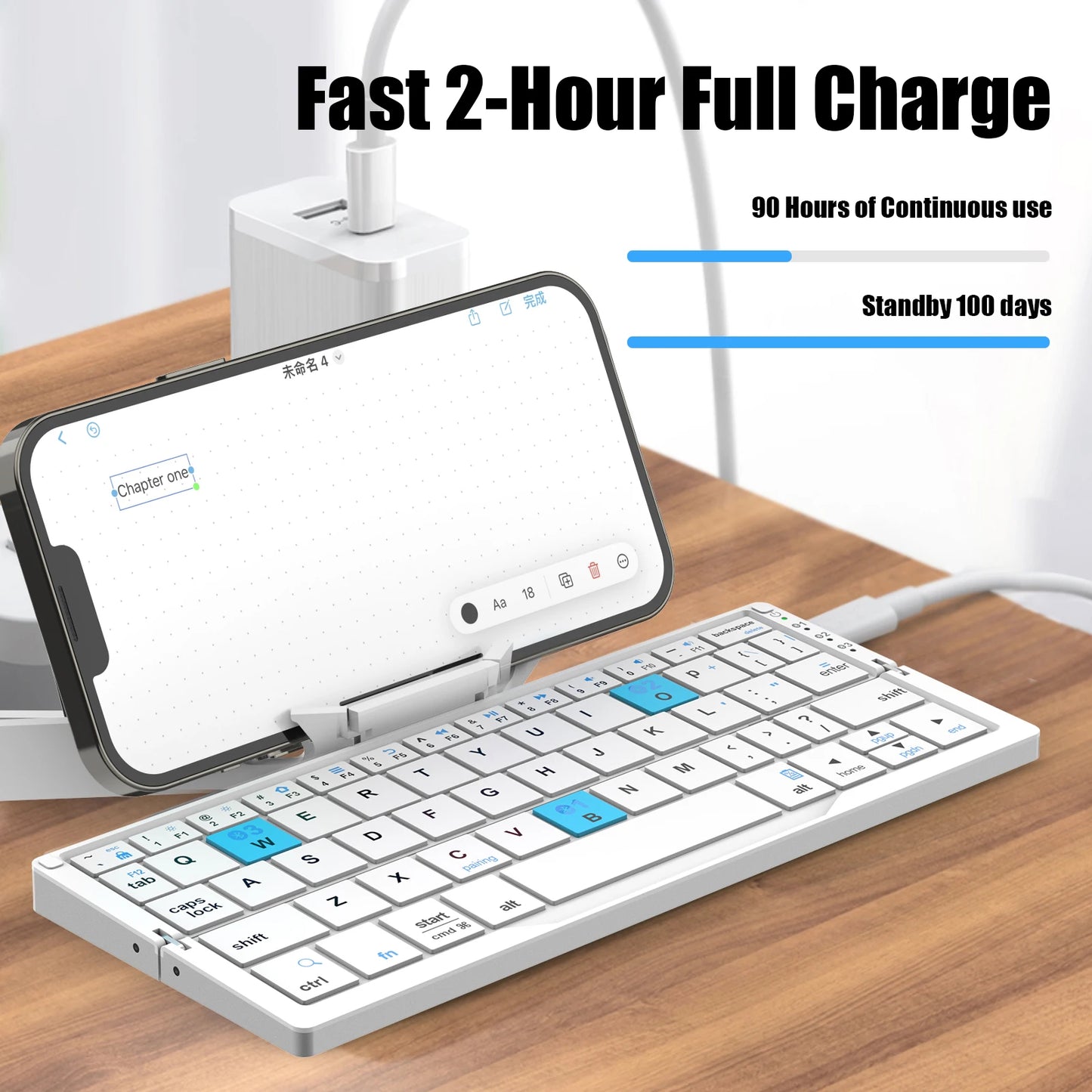 Compact Folding Bluetooth Keyboard