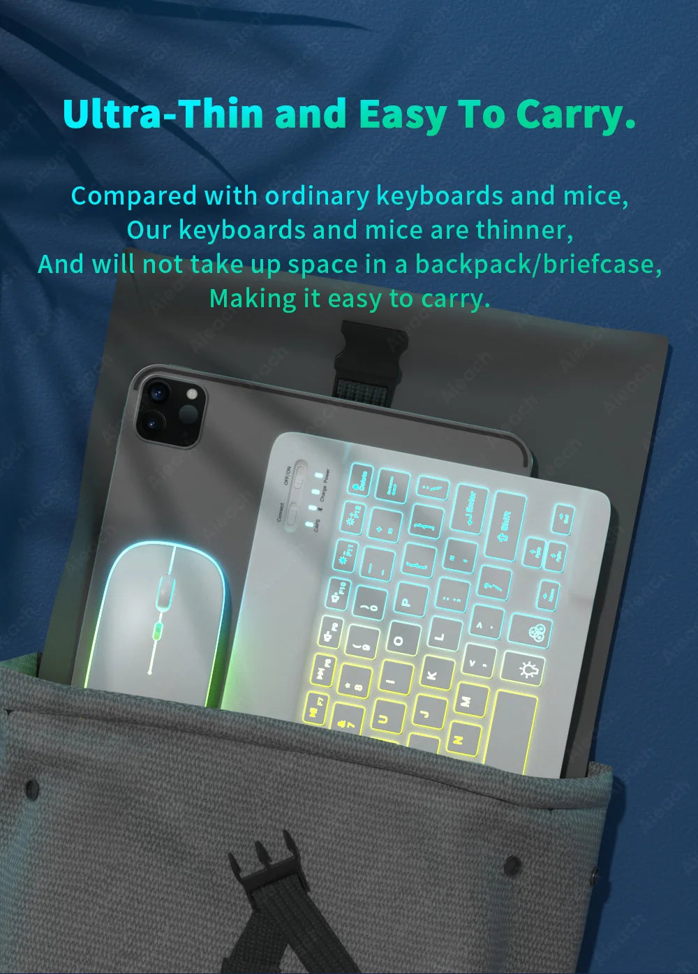 Bluetooth Rainbow Backlit Keyboard and Mouse