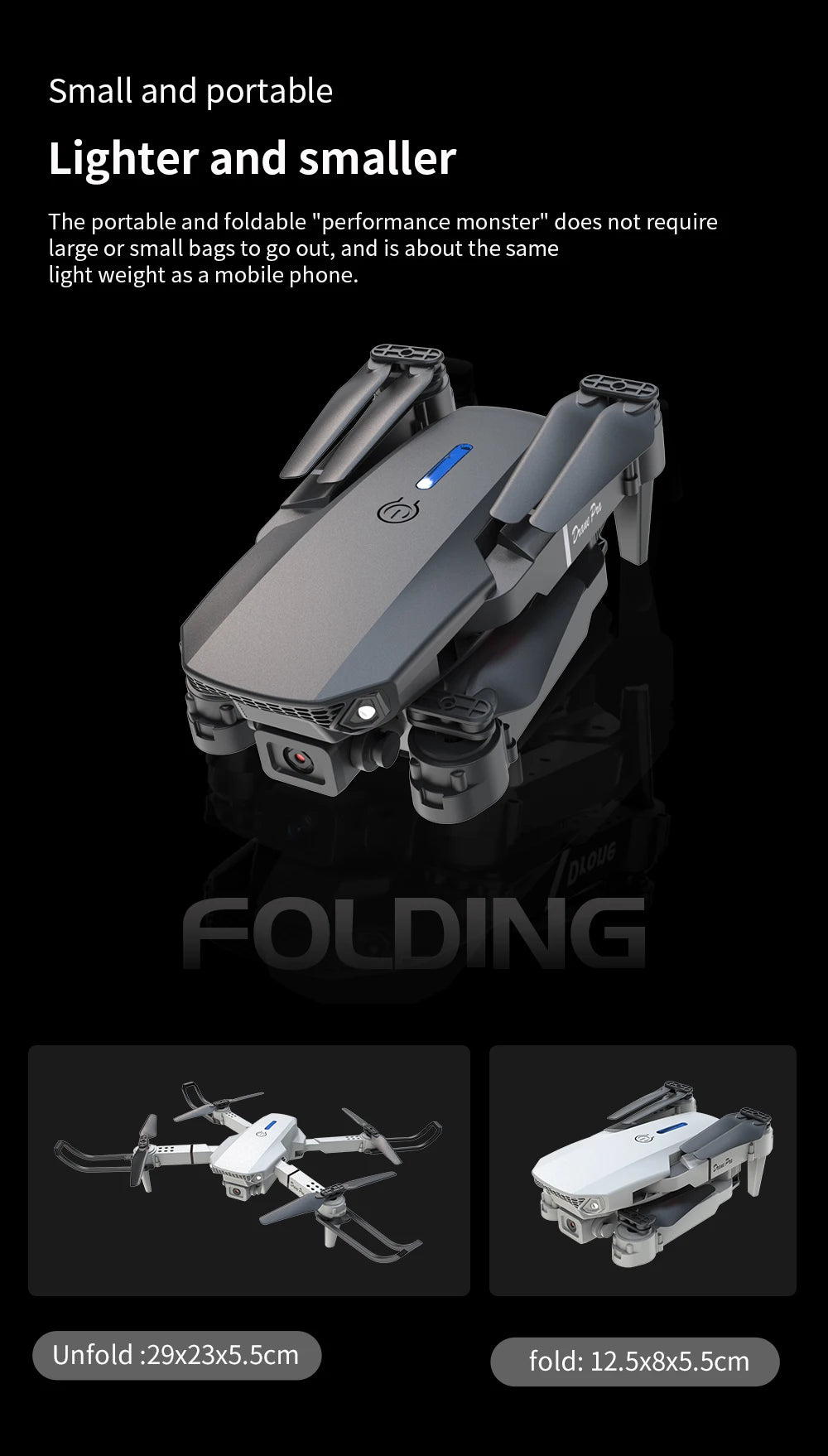 E88 Foldable 4K Drone with Dual Camera