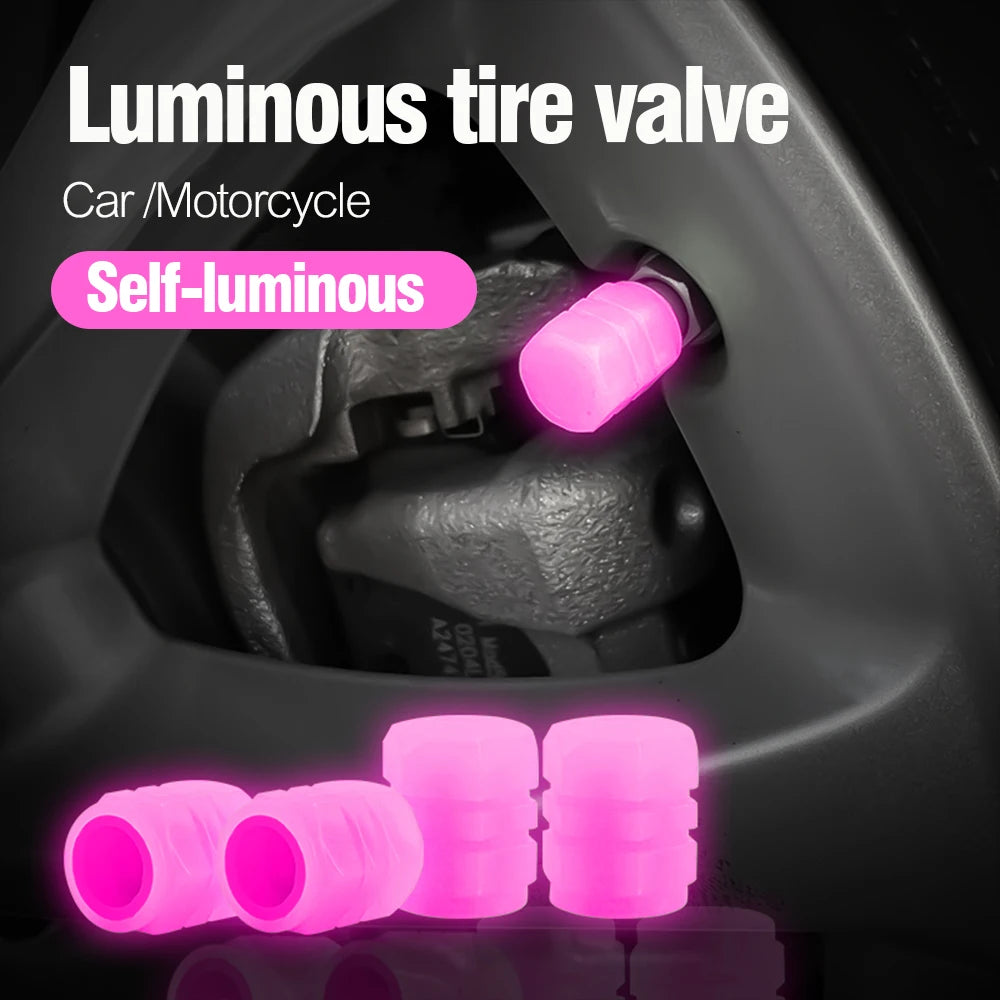 Glow-in-the-Dark Tyre Valve Caps