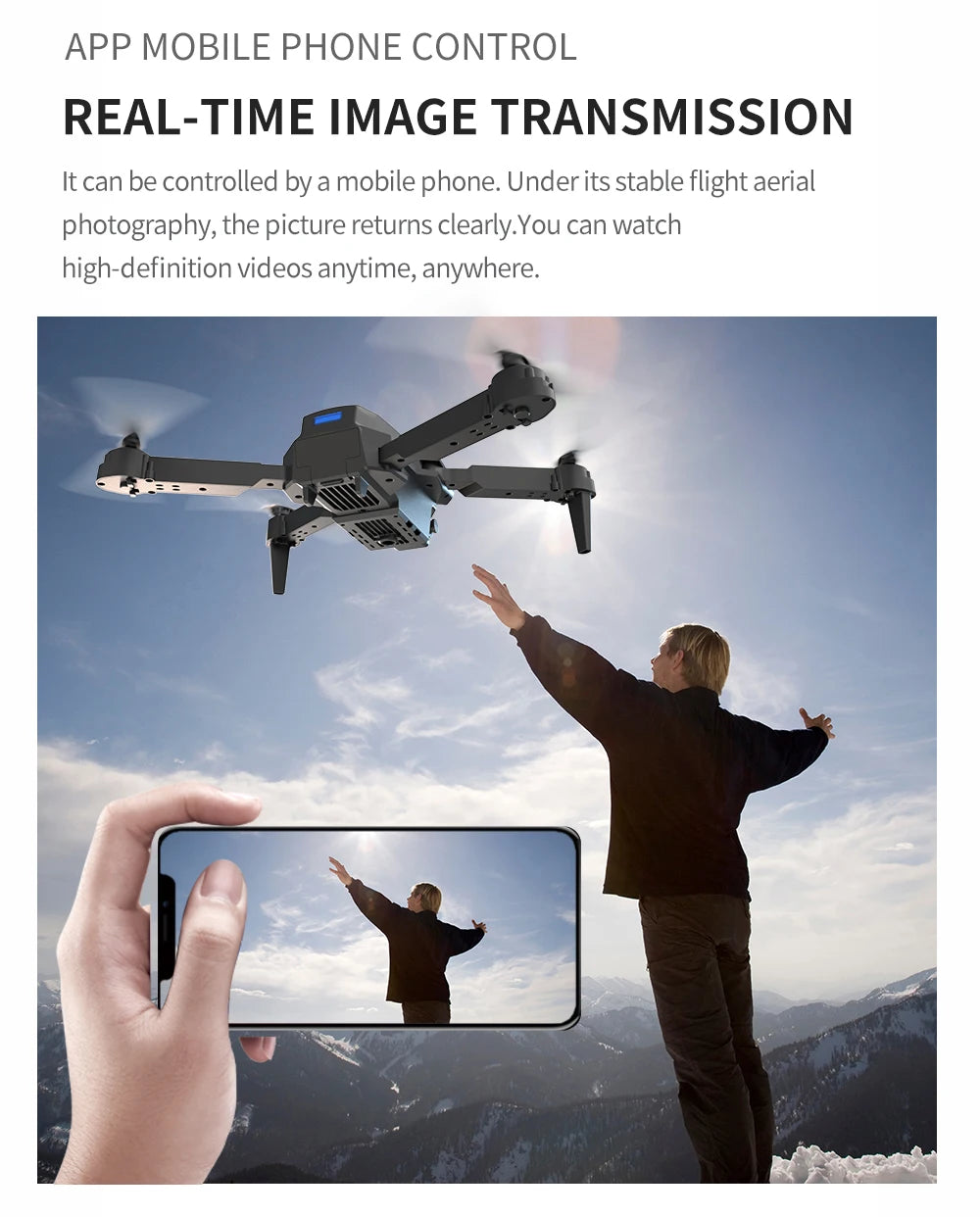 E88 Foldable 4K Drone with Dual Camera