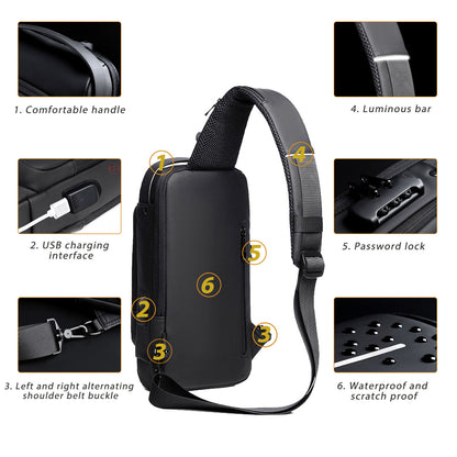 USB Anti-Theft Charging Sling Bag