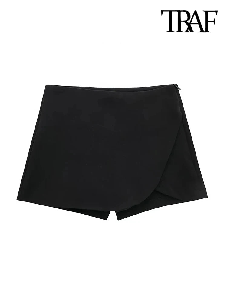 TRAF Vintage High-Waist Shorts Skirt