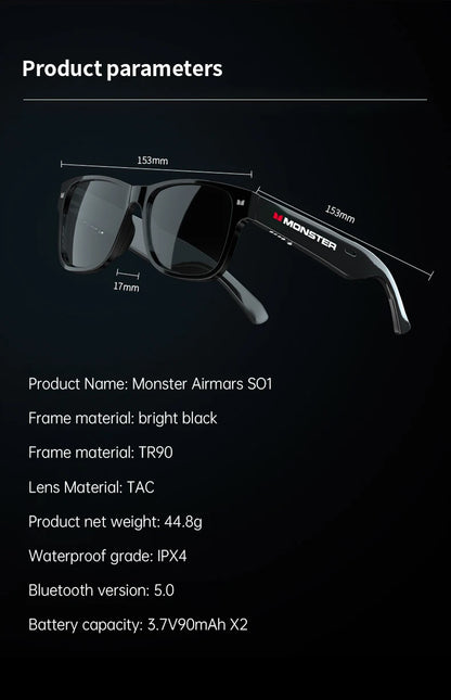 Monster Wireless Bluetooth Smart Sport Sunglasses