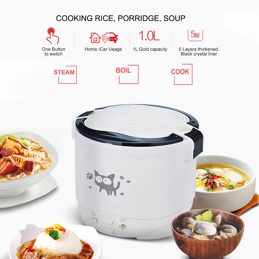 Portable Dual-Use Mini Rice Cooker 12V