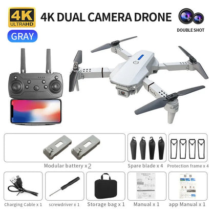 E88 Foldable 4K Drone with Dual Camera