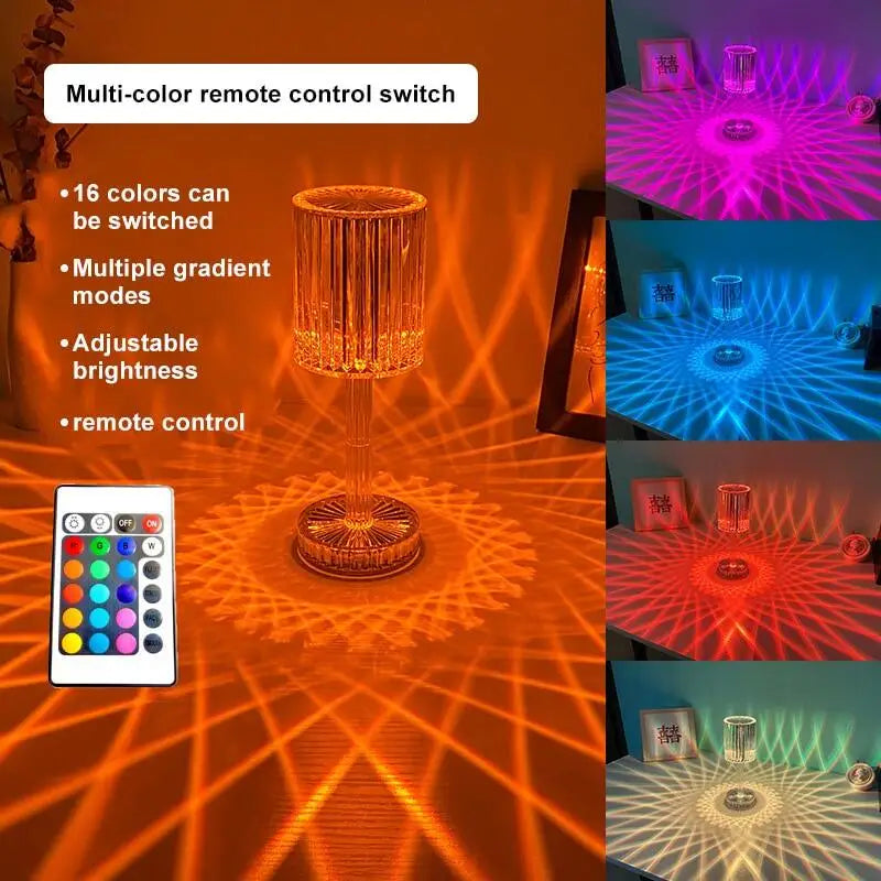 16 Colour Crystal LED Table Lamp