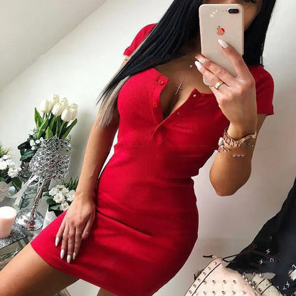 Elegant Summer Knit Bodycon Mini Dress