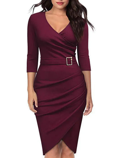 Elegant V-Neck Bodycon Dress for Women