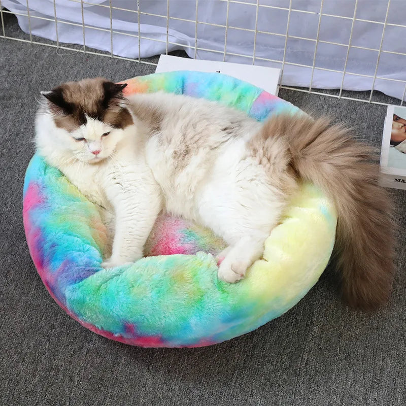 Plush Donut Cat Bed - Ultimate Comfort