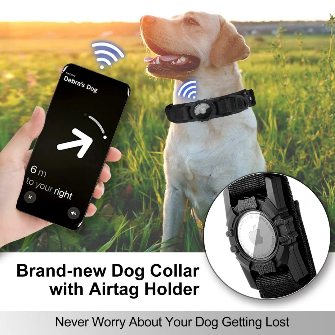 Tactical Dog Collar with AirTag Holder