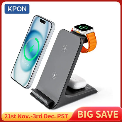 KPON 3-in-1 Fast Wireless Charger