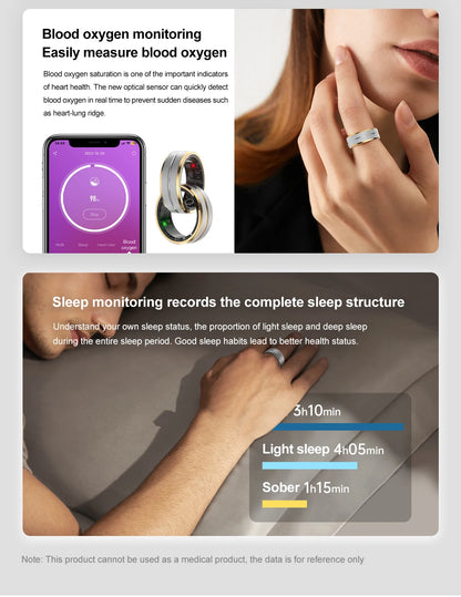 Smart Health Monitoring Waterproof Fitness Ring