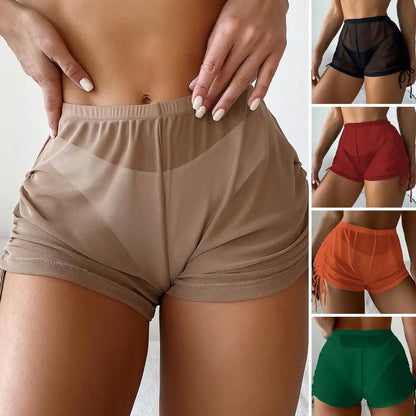 High Waist Mesh Beach Swimming Shorts