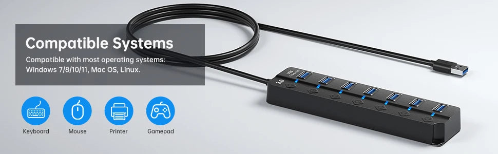 7-Port USB 3.0 Hub with Power Switch