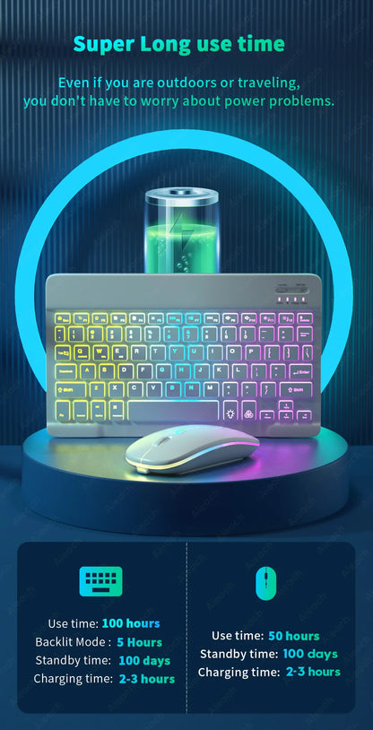 Bluetooth Rainbow Backlit Keyboard and Mouse