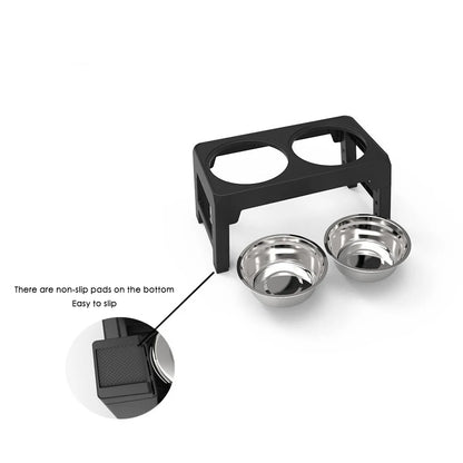 Adjustable Raised Feeder with Double Bowls